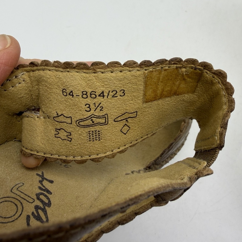 Gabor Sandals Womens 6 Taupe Strappy Cork Heels Leather Slingback - Picture 7 of 8